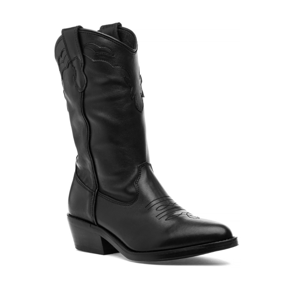 Steve Madden Laredo Boot Black Leather